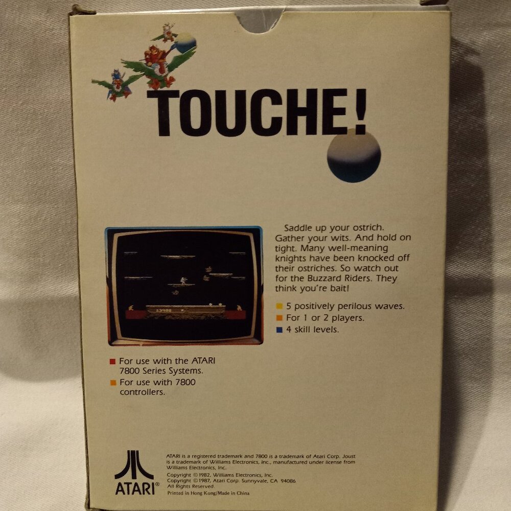 JOUST CIB - ATARI 7800 UN-Tested - Picture 2 of 6